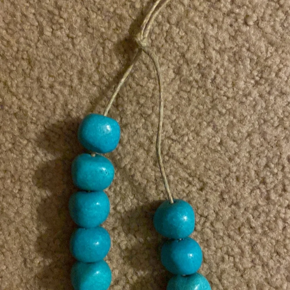 Turquoise Blue wood beads Pottery Barn